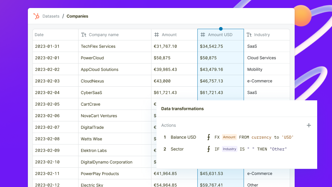 Transform and combine your HubSpot data in real-time